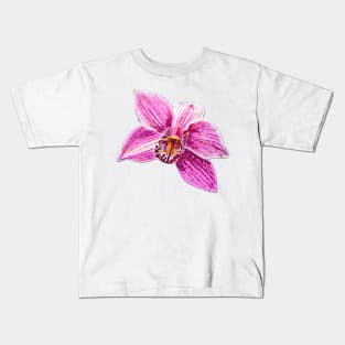 Cymbidium Orchid Pink Flower 2 Kids T-Shirt